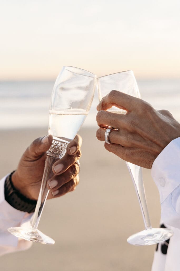 Champagne toast with a gay couple who just eloped